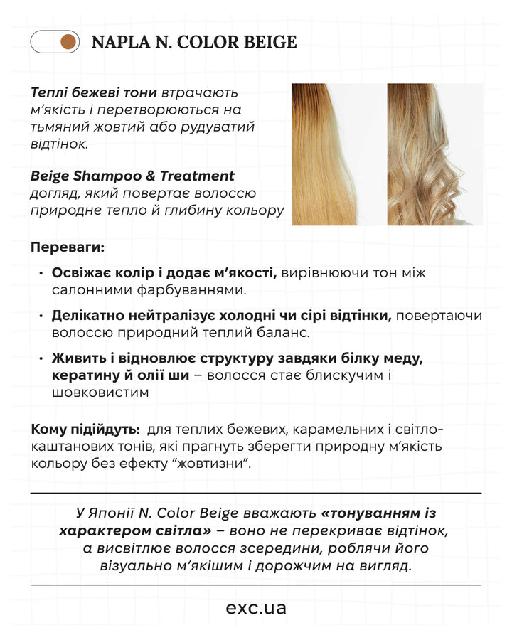 Маски / бальзами Napla N. Color Treatment Beige- EXC.UA 