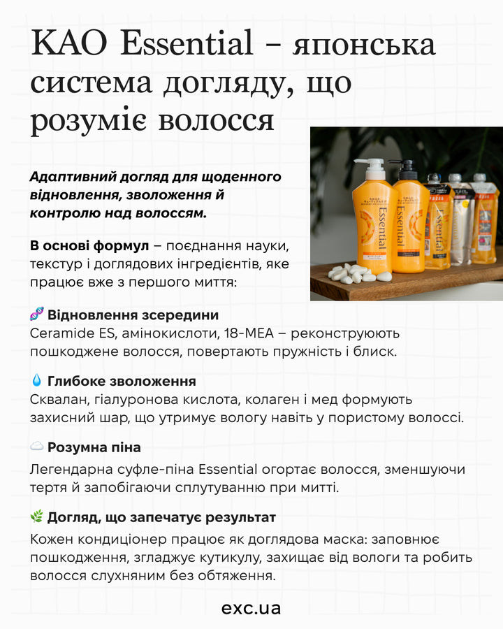 Шампуні Kao Essential The Beauty Repair Shampoo- EXC.UA 