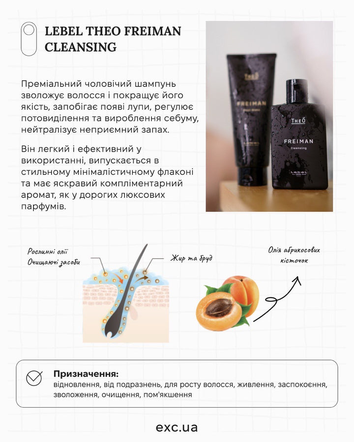 Шампуні Lebel THEO FREIMAN Cleansing- EXC.UA 