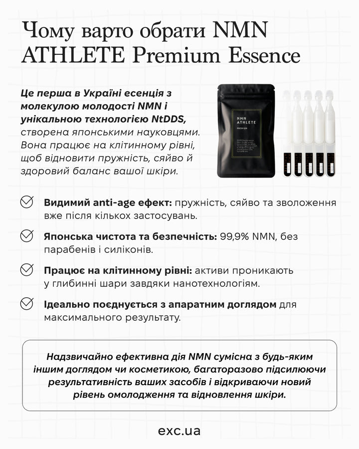 Сироватка для обличчя NMN ATHLETE Premium Essence- EXC.UA 