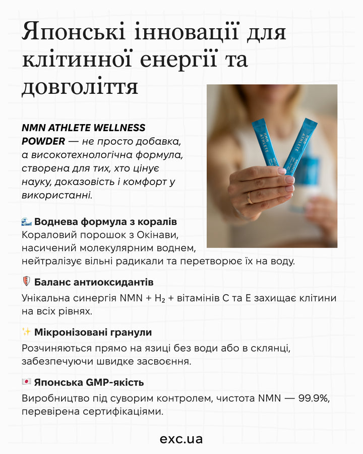 NMN вітаміни NMN Athlete Wellness- EXC.UA 