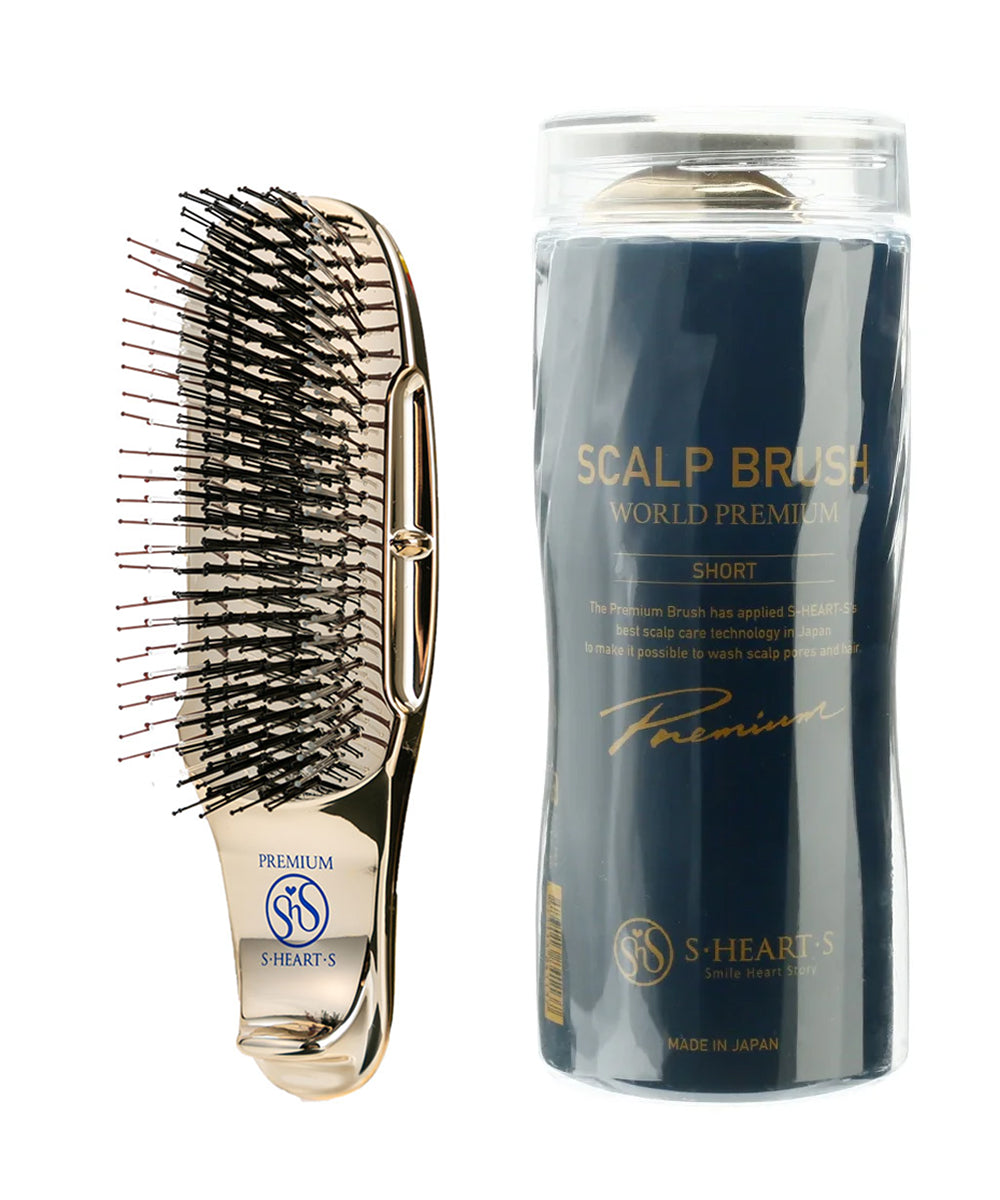 S-HEART-S Scalp Brush World Premium Short Champagne Gold — Щетка
