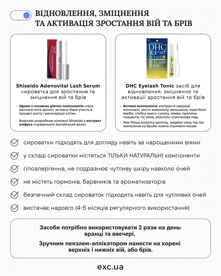 Сироватка для вій Shiseido Adenovital Lash Serum- EXC.UA 