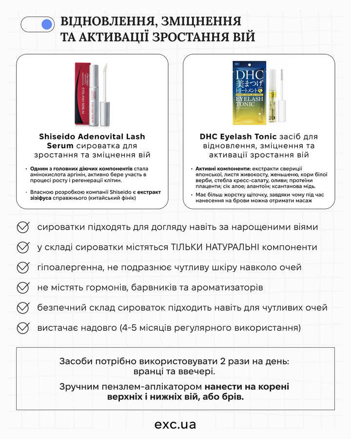 Сироватка для вій Shiseido Adenovital Lash Serum- EXC.UA 