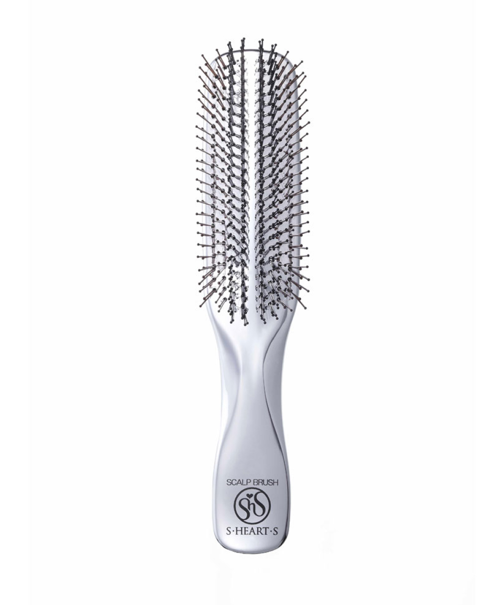 S-HEART-S Scalp Brush Long Silver - Розчіска для ослабленого і тонкого волосся