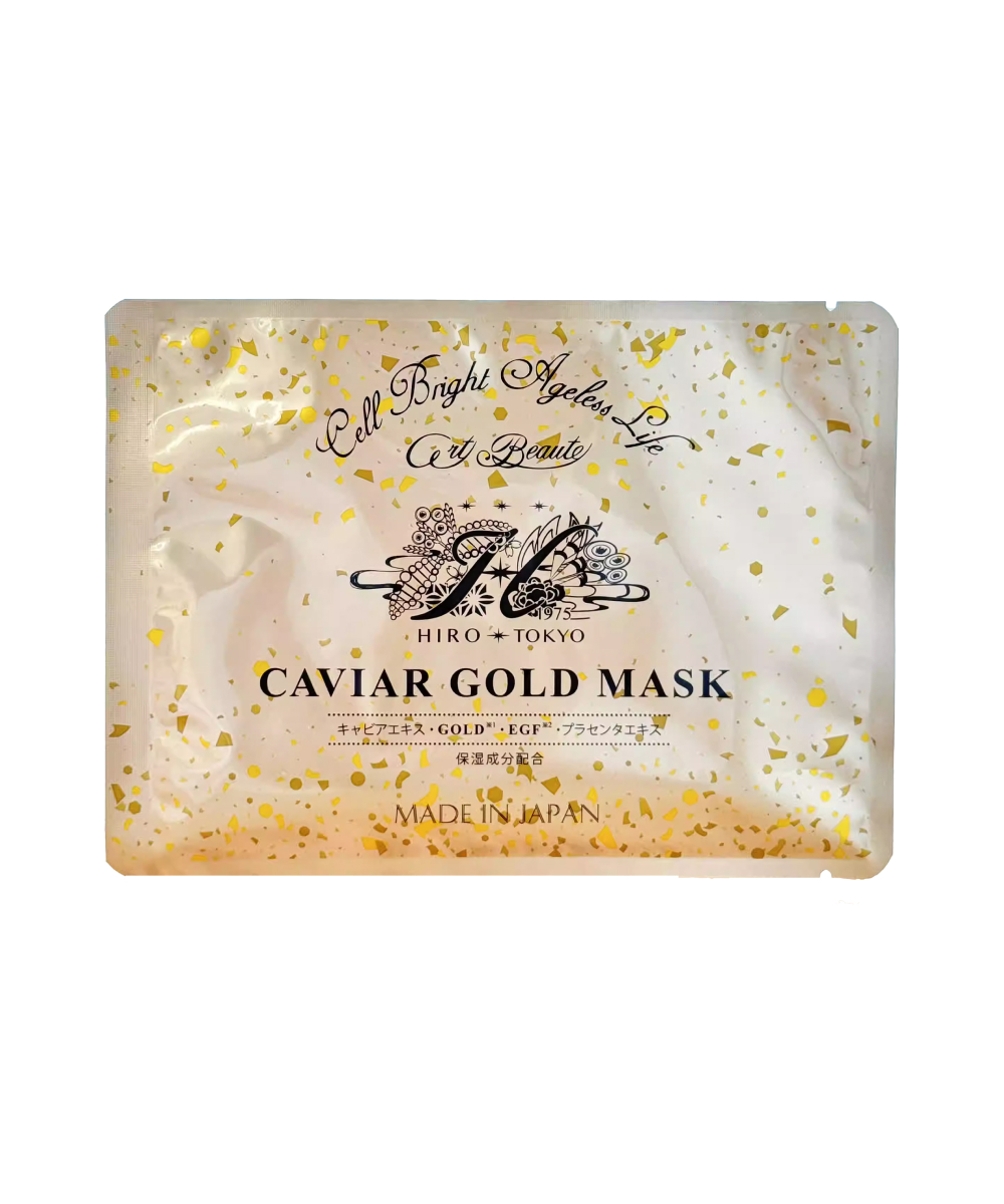 Hirosophy Caviar Mask GOLD - Преміальна тканинна маска для обличчя та шиї