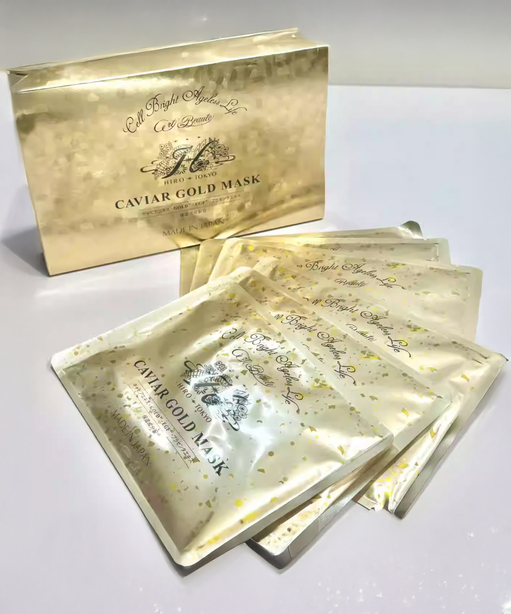 Hirosophy Caviar Mask GOLD - Преміальна тканинна маска для обличчя та шиї