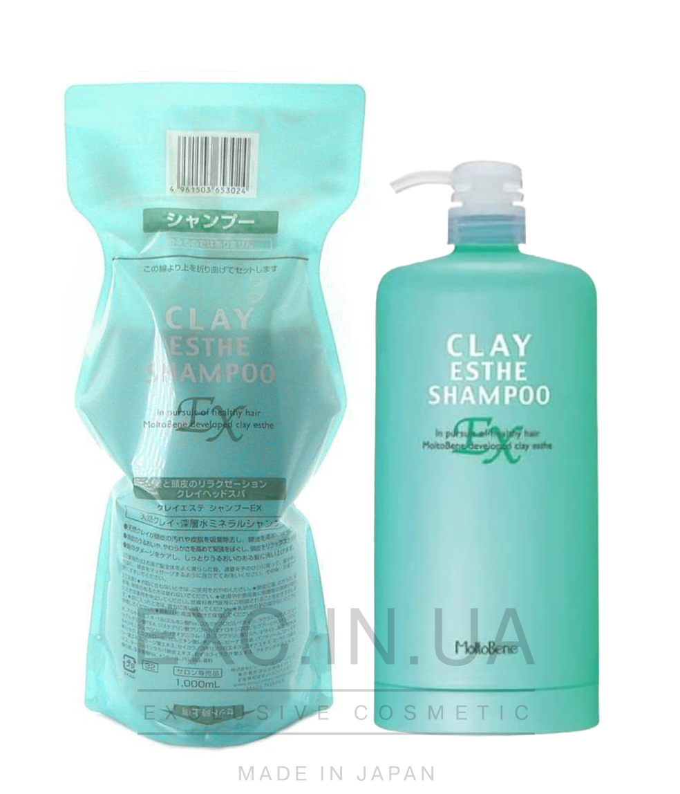 Moltobene CLAY ESTHE shampoo EХ - Зміцнюючий шампунь для жирної шкіри голови
