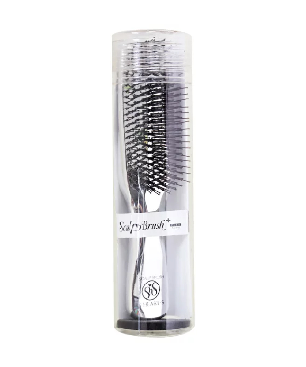 S-HEART-S Scalp Brush Long Silver - Розчіска для ослабленого і тонкого волосся