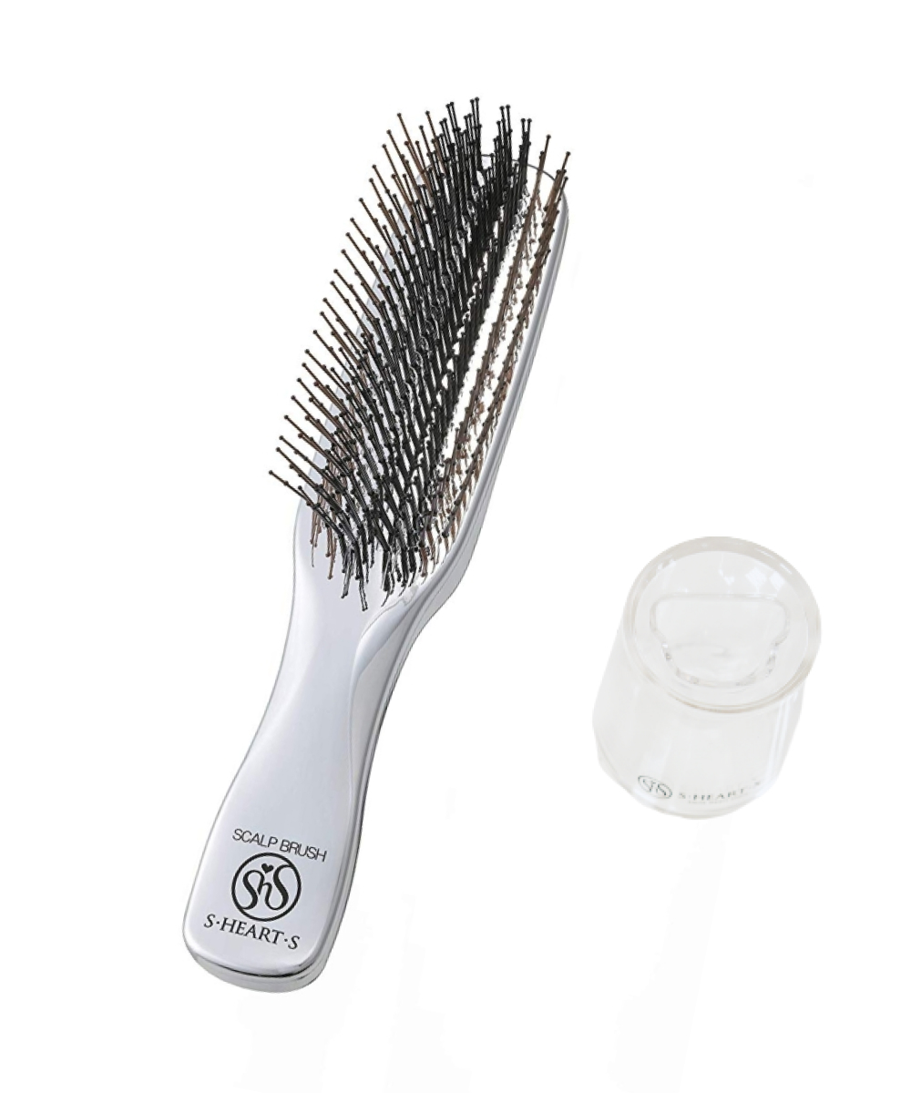 S-HEART-S Scalp Brush Long Silver - Розчіска для ослабленого і тонкого волосся