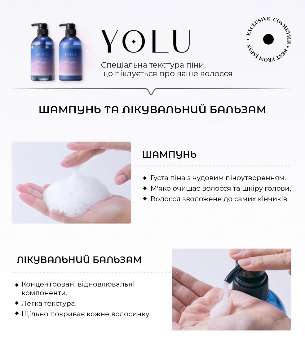 YOLU Calm Night Repair Shampoo  - Відновлюючий шампунь для сухого волосся, що плутається