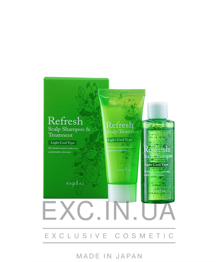 Napla Refresh Scalp Shampoo & Hair Treatment Light - Набір для чутливої шкіри (свіжість та ріст)