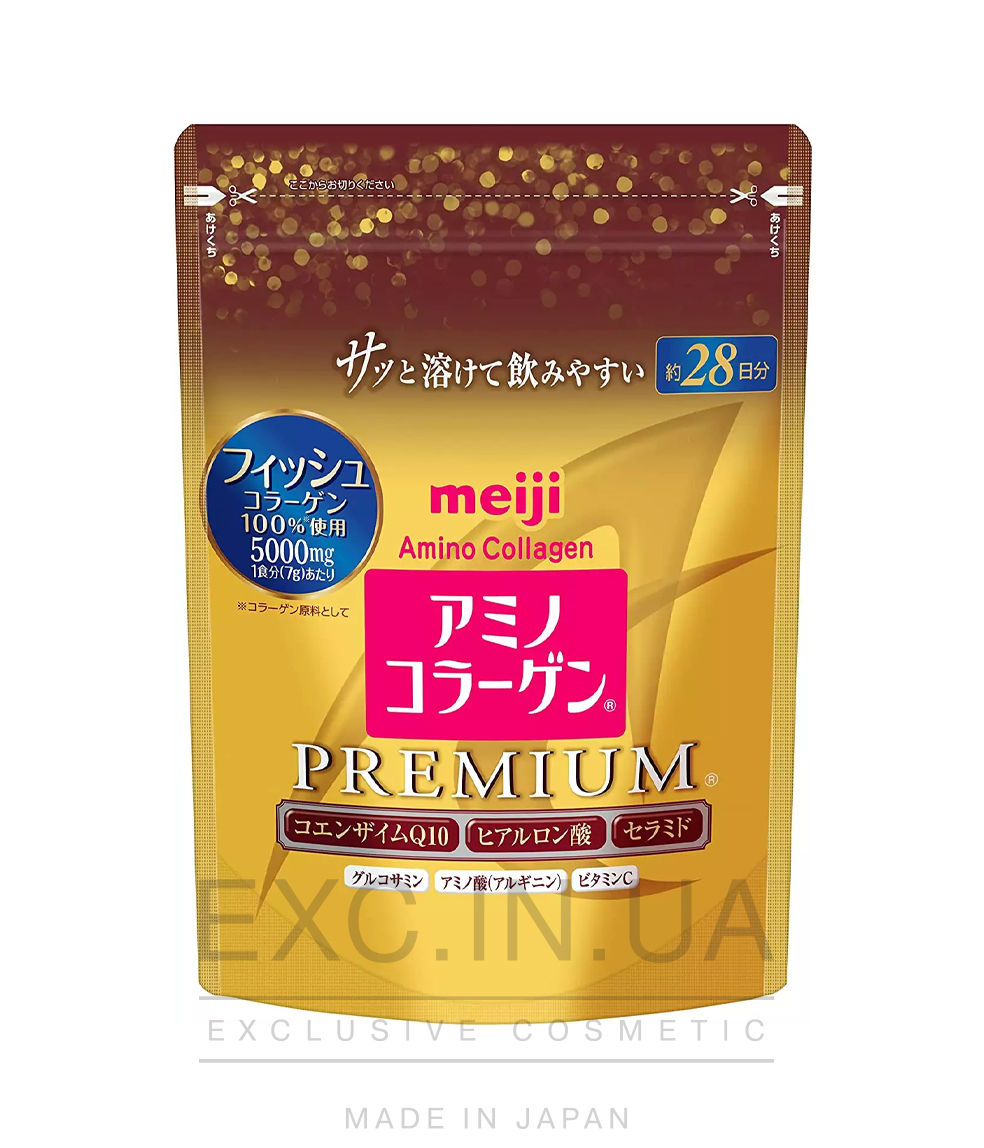  Meiji Amino Collagen Premium  - Преміальний низькомолекулярний колаген із морської риби